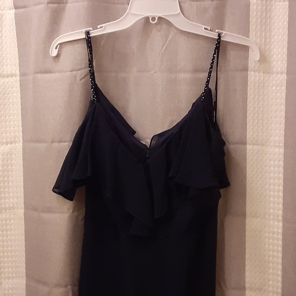 WORN ONCE! Bill Levkoff Navy Bridesmaid Dress - Picture 2 of 8